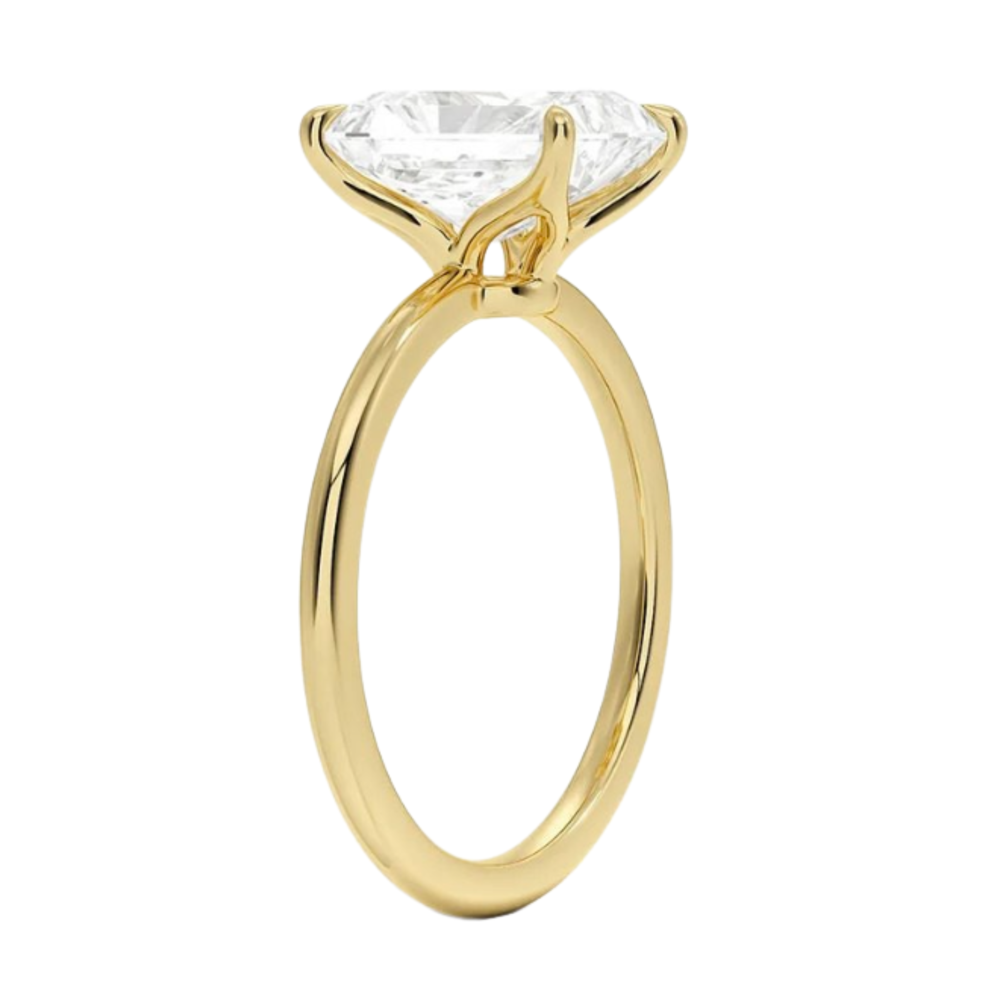 Felicity — 3ct Lab Grown Radiant Cut Solitaire Petal Claws