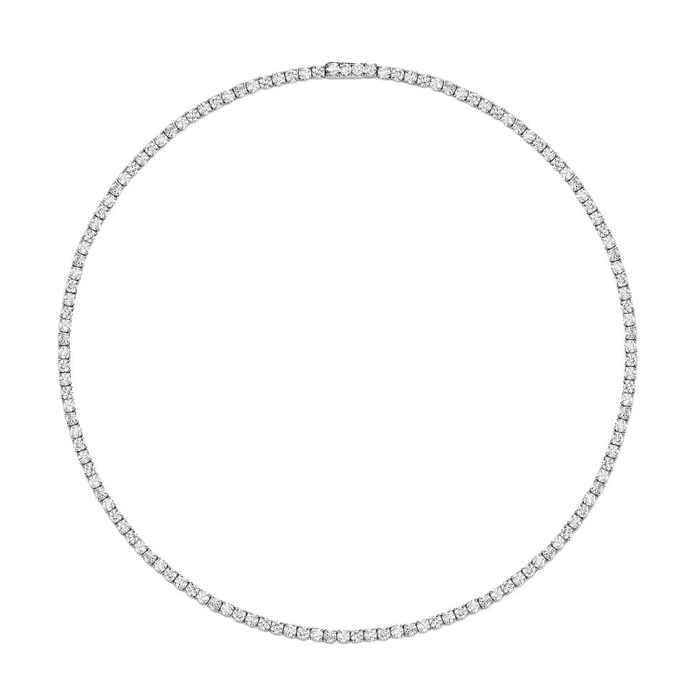Thumbnail: Luna — Platinum Round Brilliant Tennis Necklace