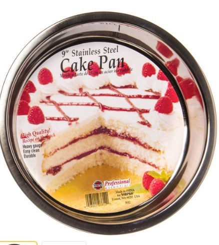 Norpro 9 inch Round Cake Pan, Stainless Steel