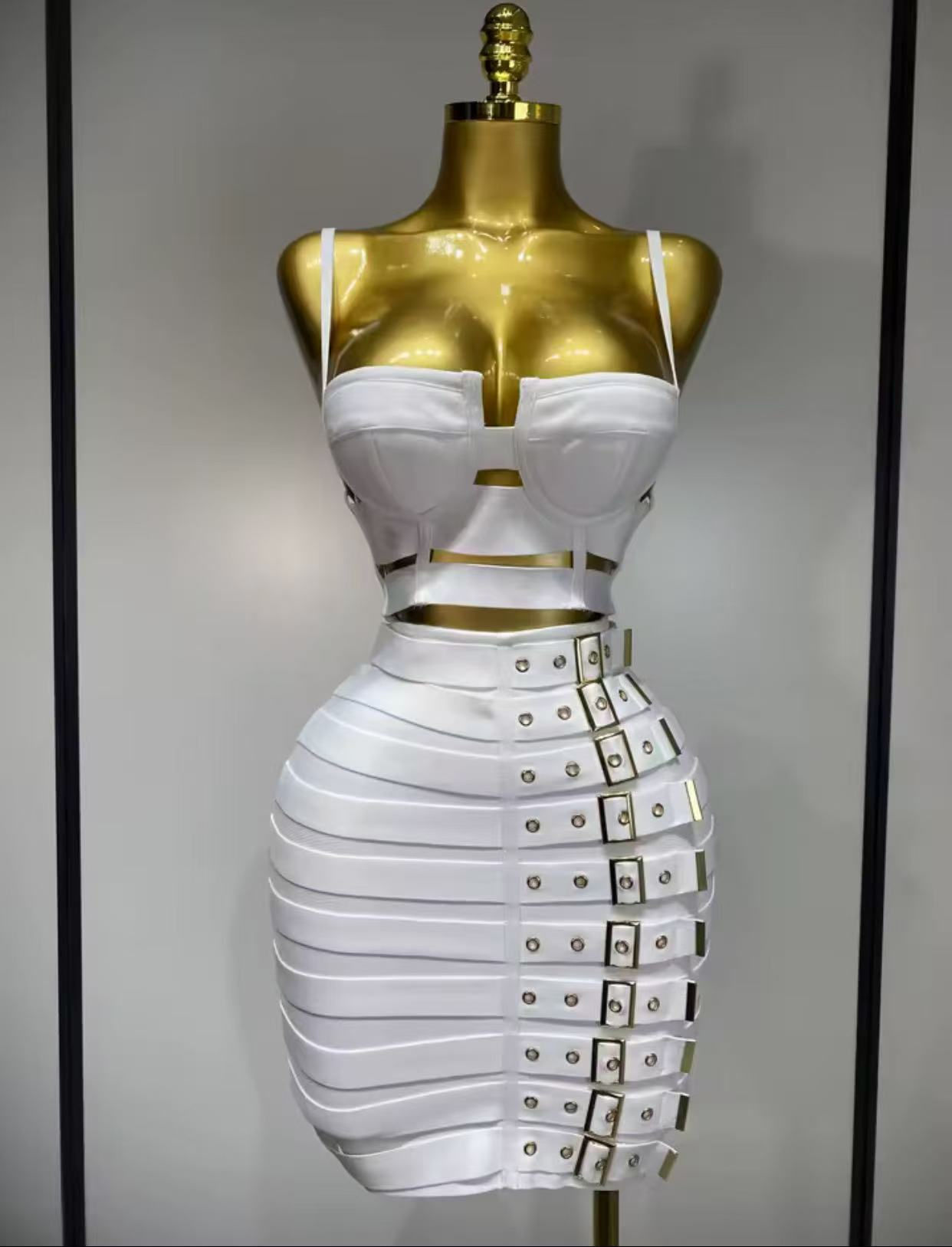 Punk style camisole skirt set