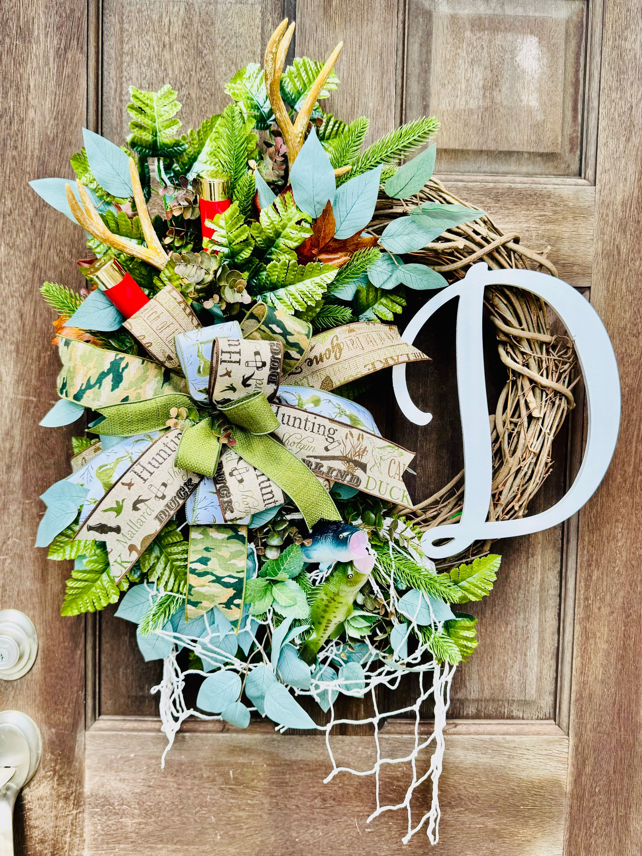 Hunting/Fishing Monogram Wreath (4 Week Turnaround)