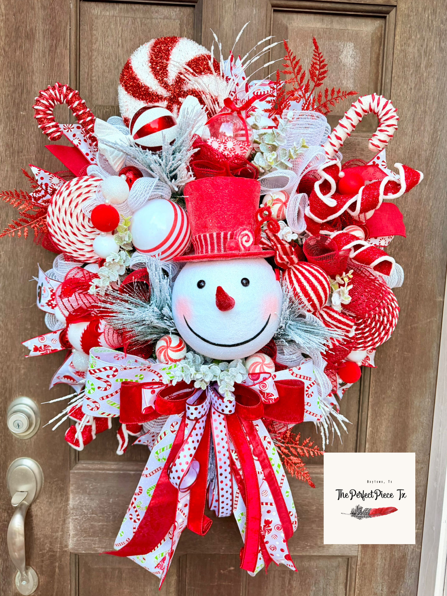 Snowman Peppermint Wreath(4-5 Week Turnaround)