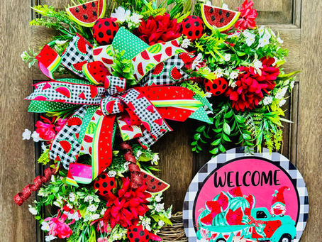 Embrace the Summer Vibes with Watermelon, Flamingo, & Peacock Themed Wreaths