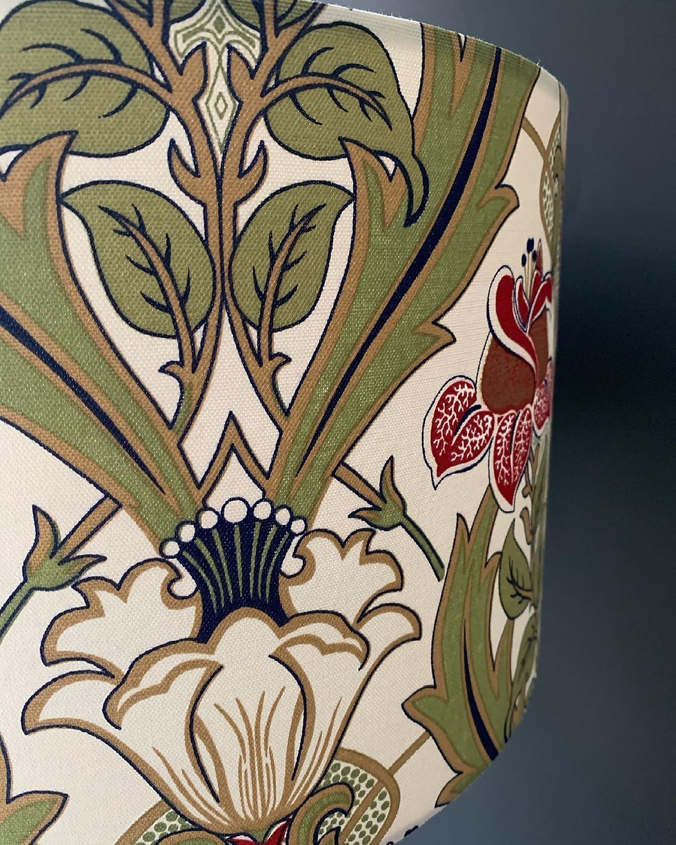 Thumbnail: Red, Green & Gold William Morris style Lampshade
