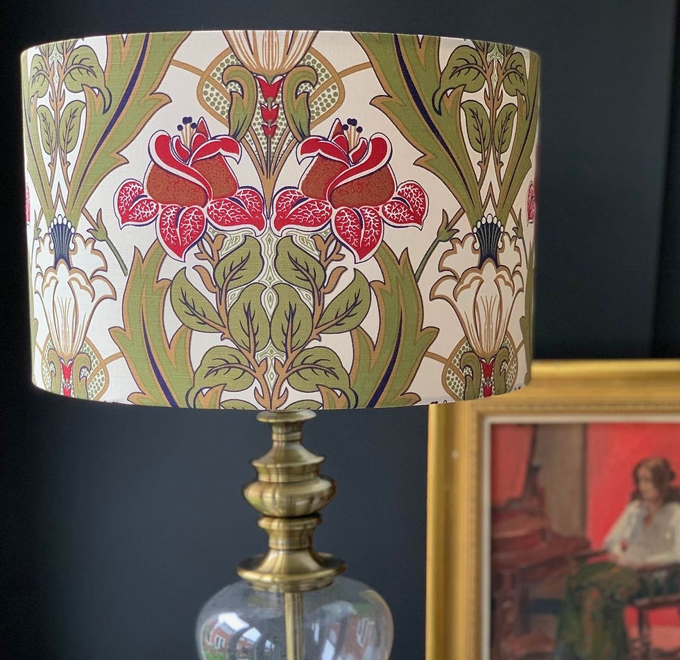 Thumbnail: Red, Green & Gold William Morris style Lampshade