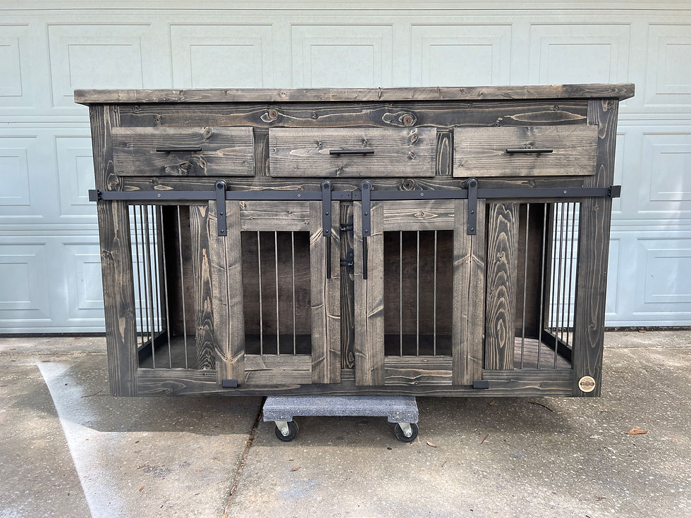 Custom Double Crate with Sliding Doors Stained Ebony