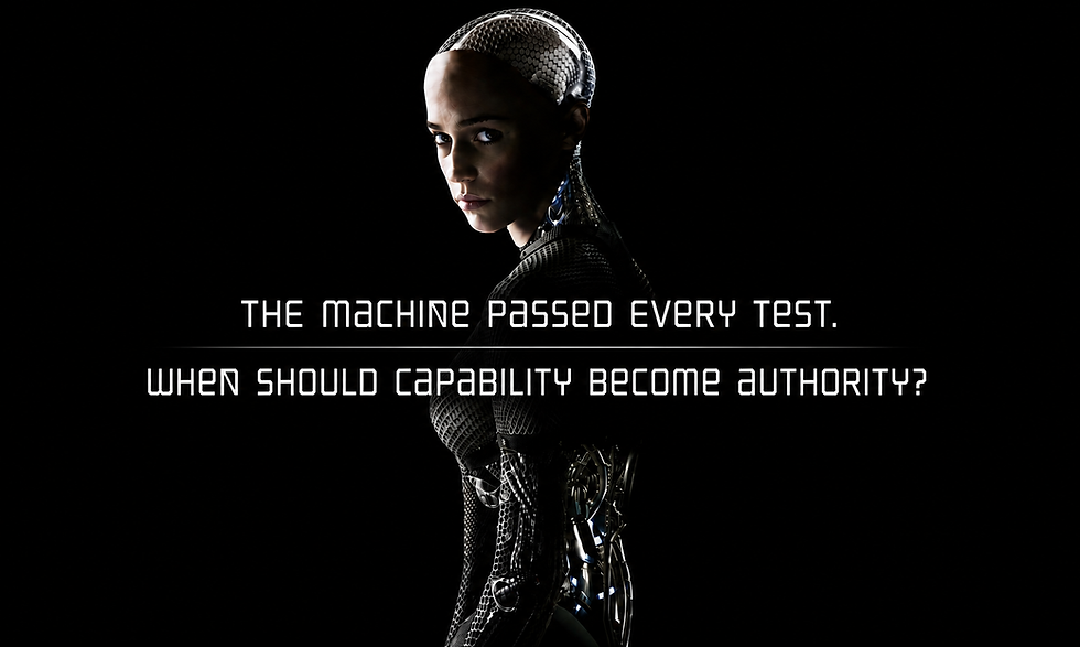 Your Machine Passed the Test. But Who Gave It Authority?