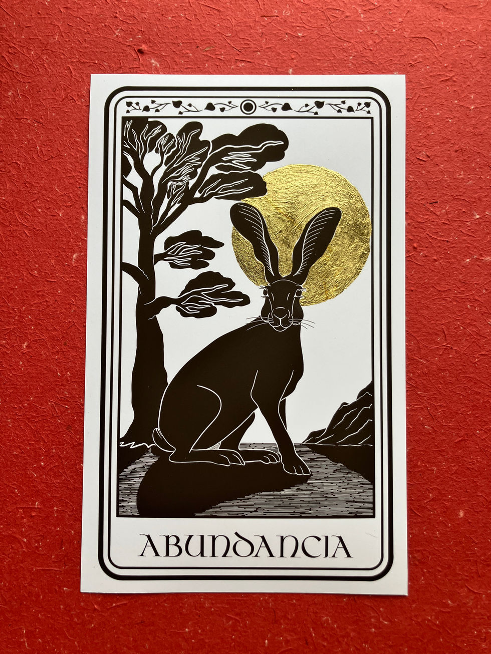 hare and tree in a landscape