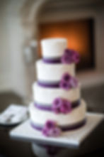 Lavender & Purple Roses on Cake