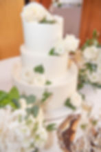 White Cake with White Fresh Flowers