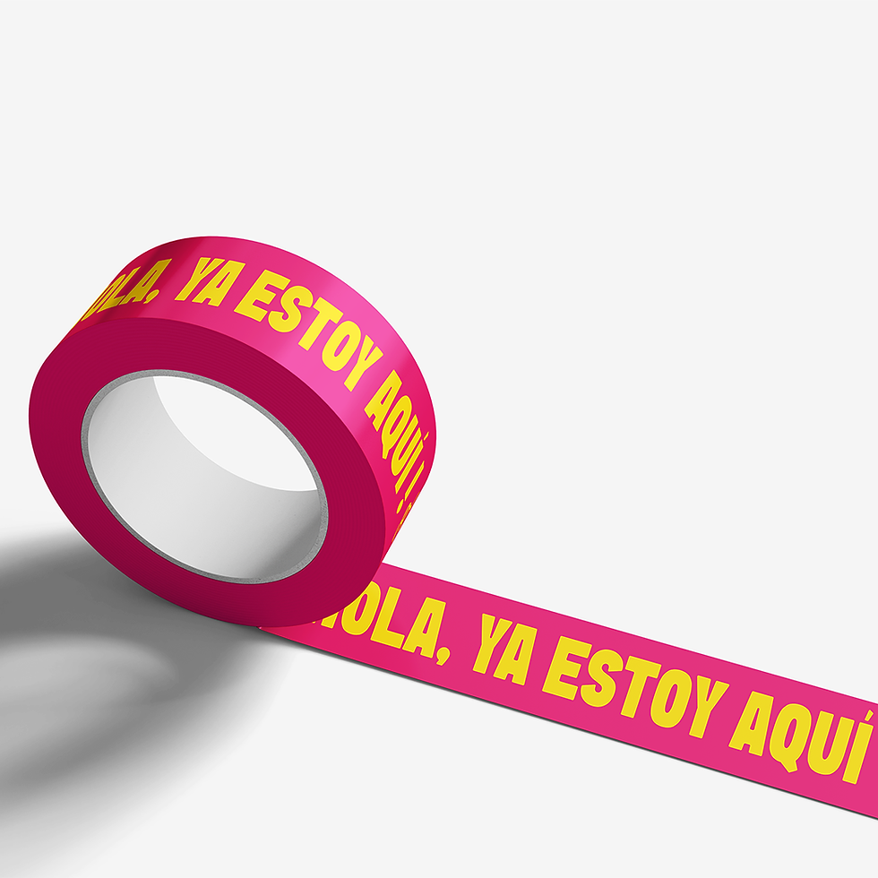 Miniatura: Cinta Adhesiva Empaque HOLA, YA ESTOY AQUI 48mmx100m Paquete Magneta