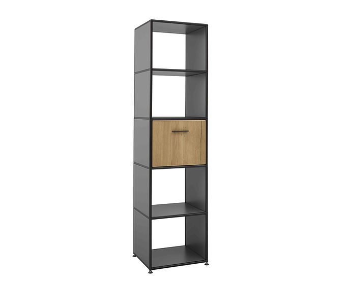 Schrank, Regal, Holz, Black Edition, Grau, Schublade