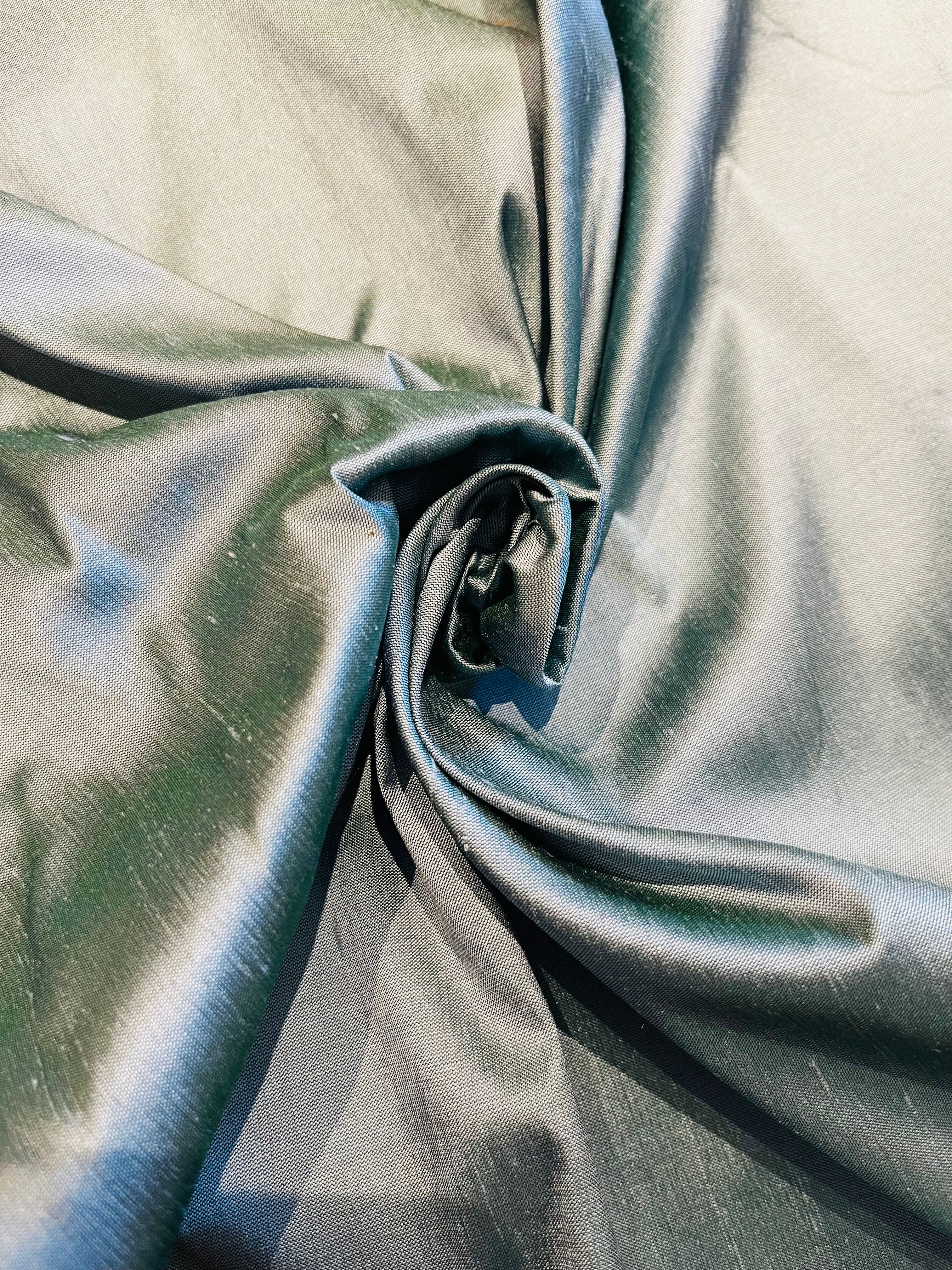 Silkedupion blågrønn