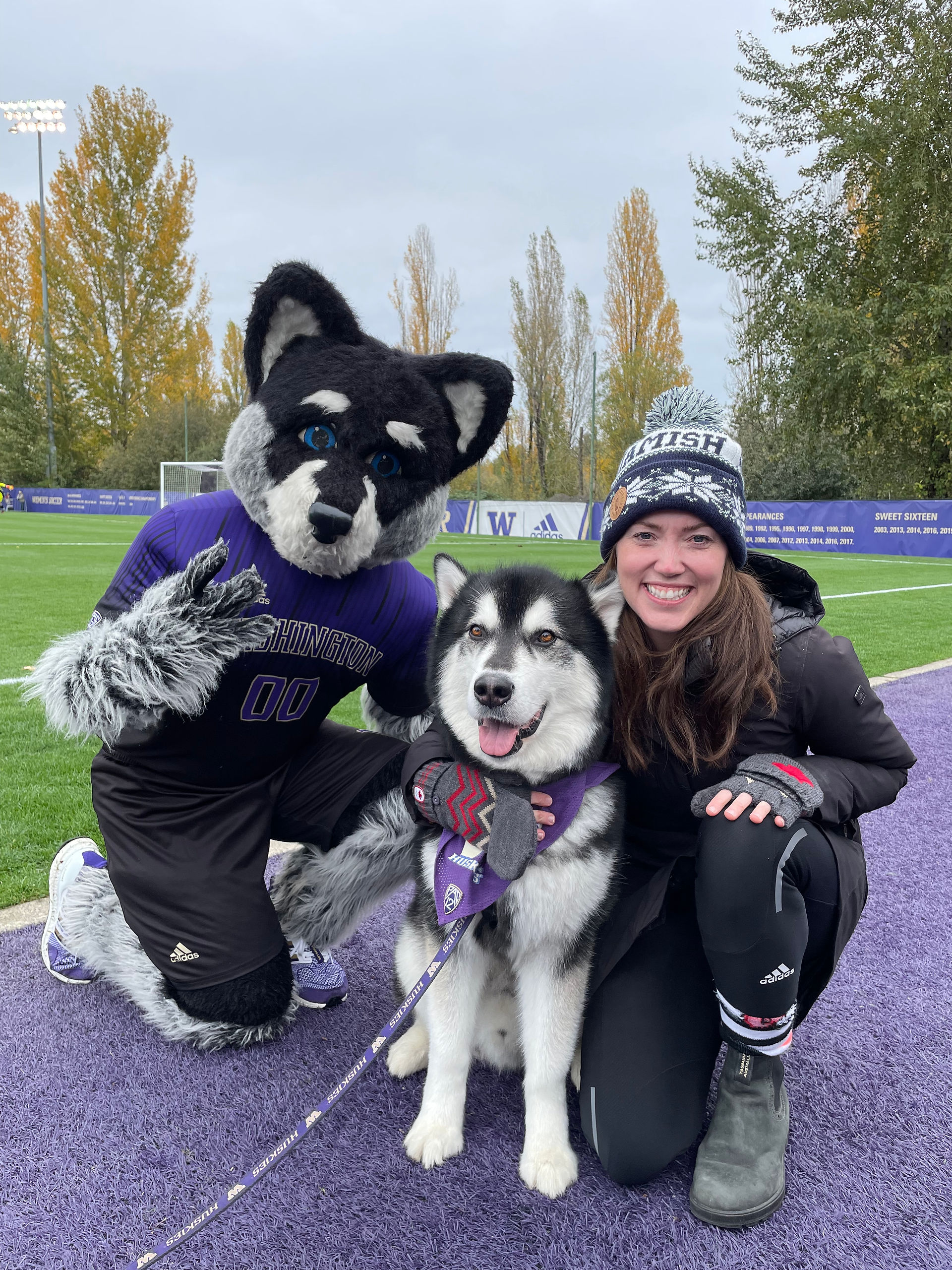 Posing with the school mascots, soccer fueling, and halloween costumes