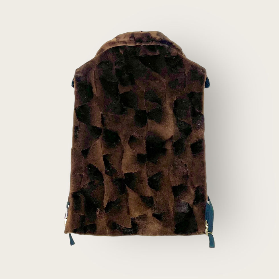 Miniaturbild: Fluffy reversible rollunder - upcycled mink fur