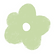 Brand graphic of a green flower