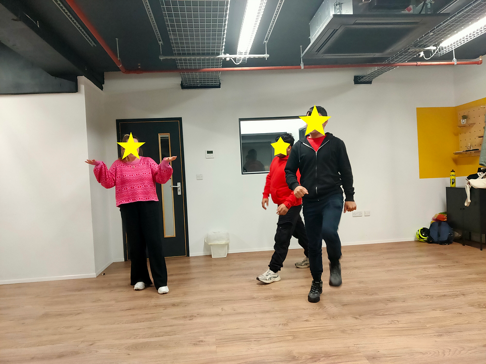 a chichester festival theatre tutor and two students doing a role play