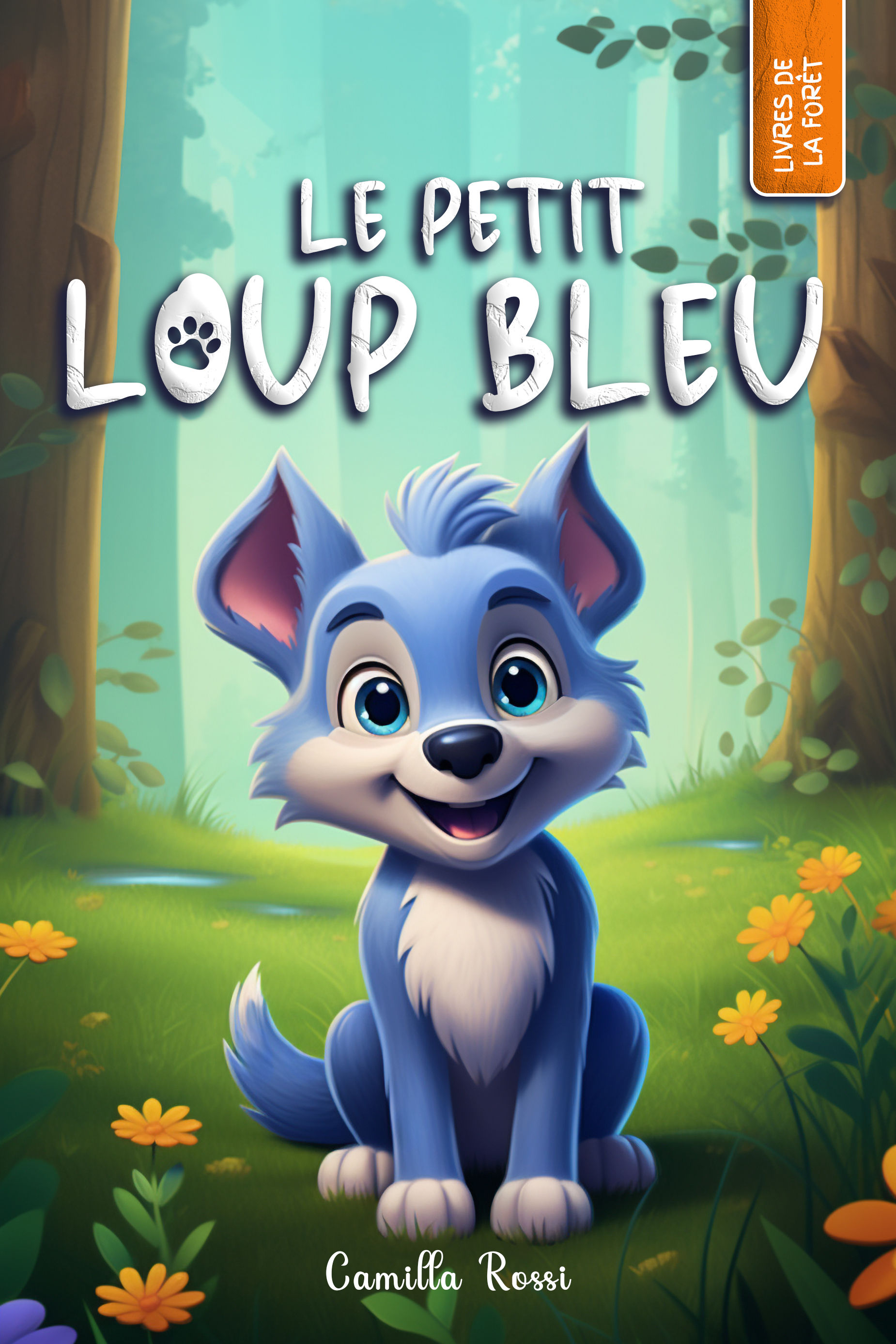Couverture du livre "Le petit loup bleu", histoire sur l’acceptation de soi et la confiance pour enfants de 3 à 6 ans