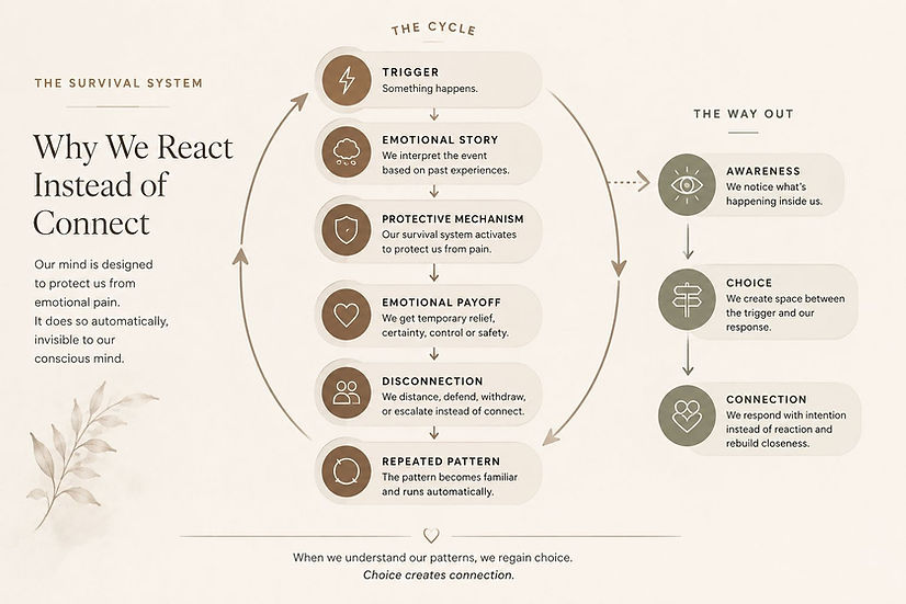Diagram of the Emotional Payoff Method showing the cycle of triggers and awareness