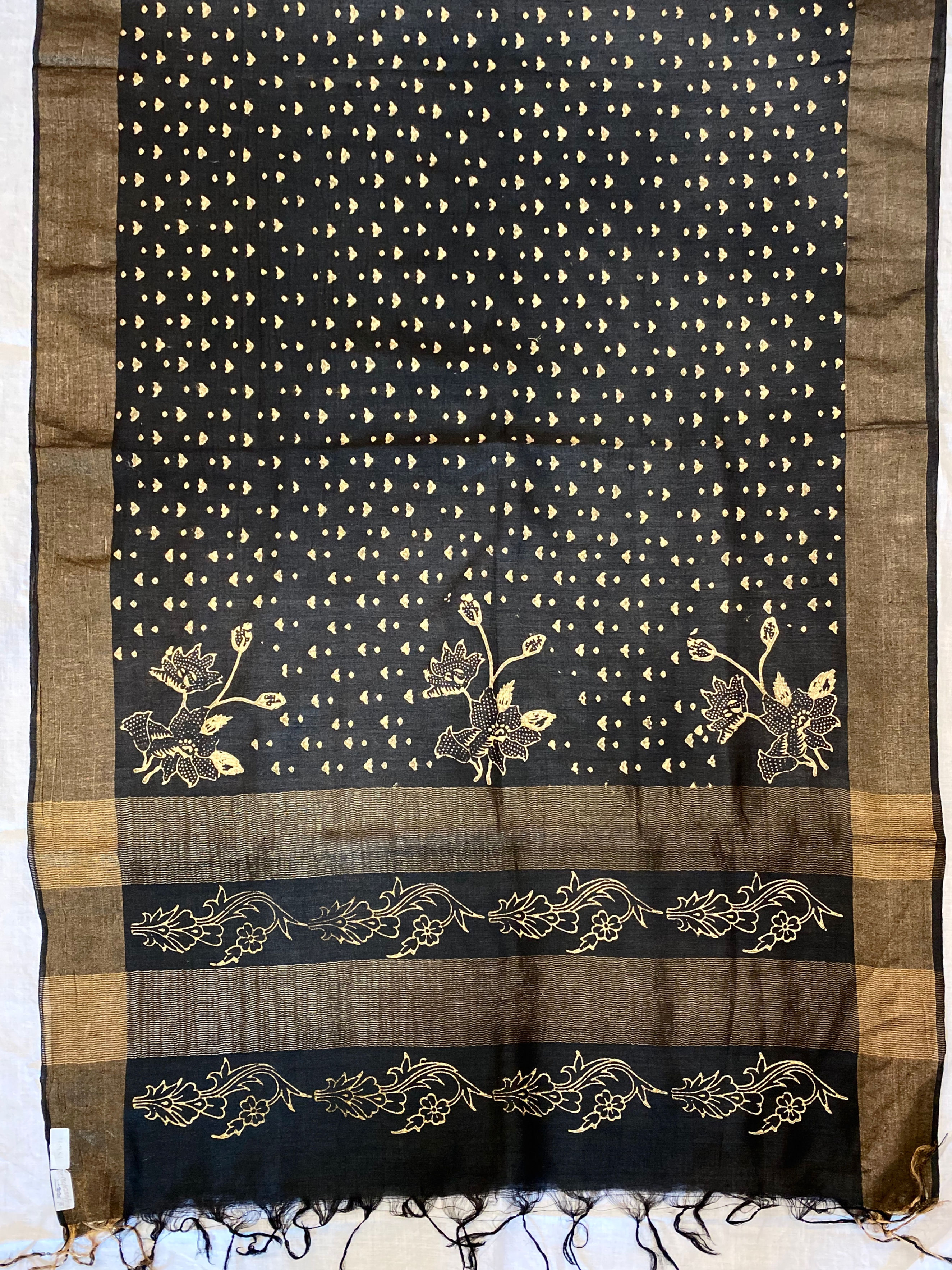 Gold Print Silk Dupatta