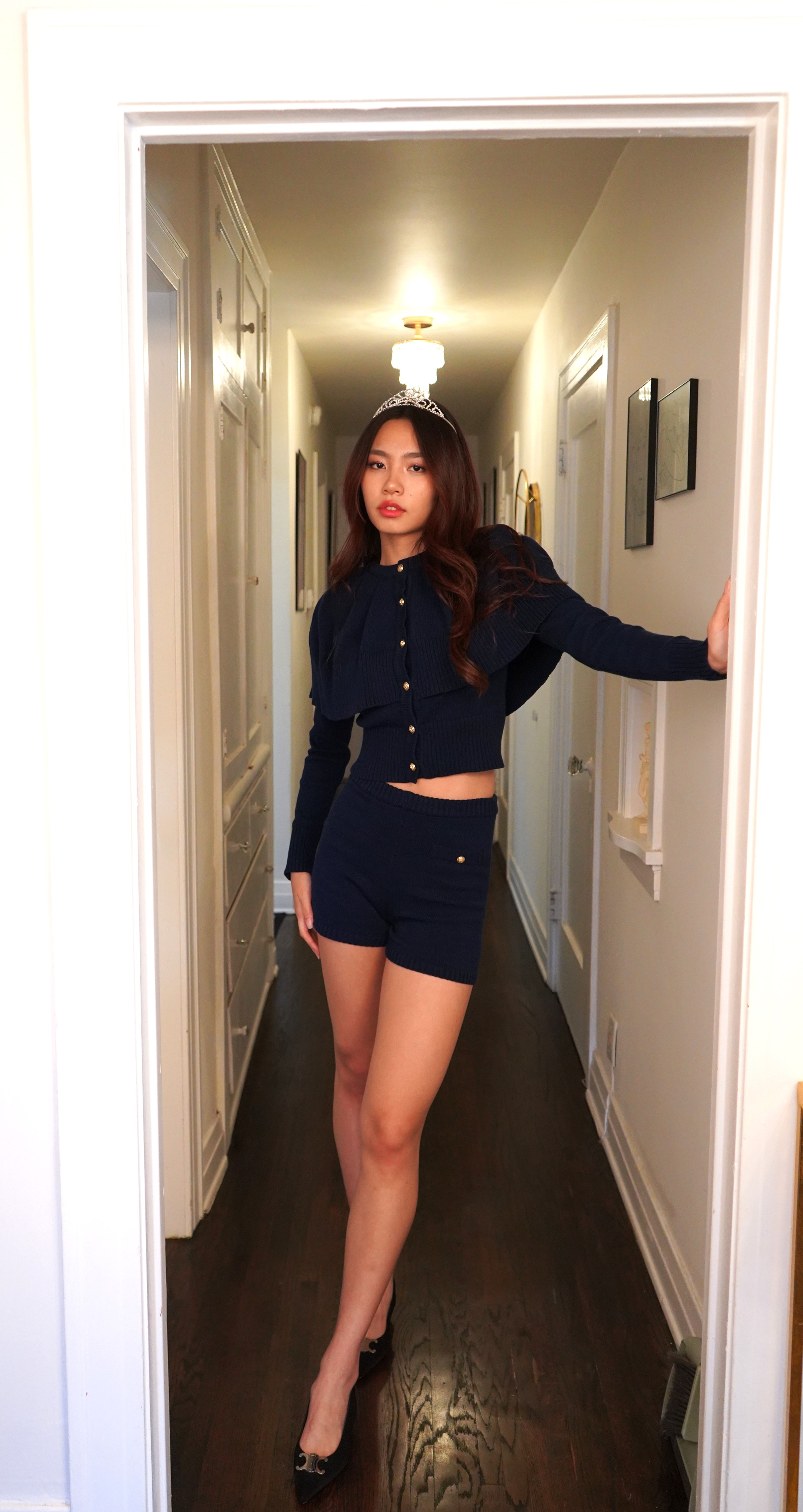 Classic Navy Fine Knit Shorts