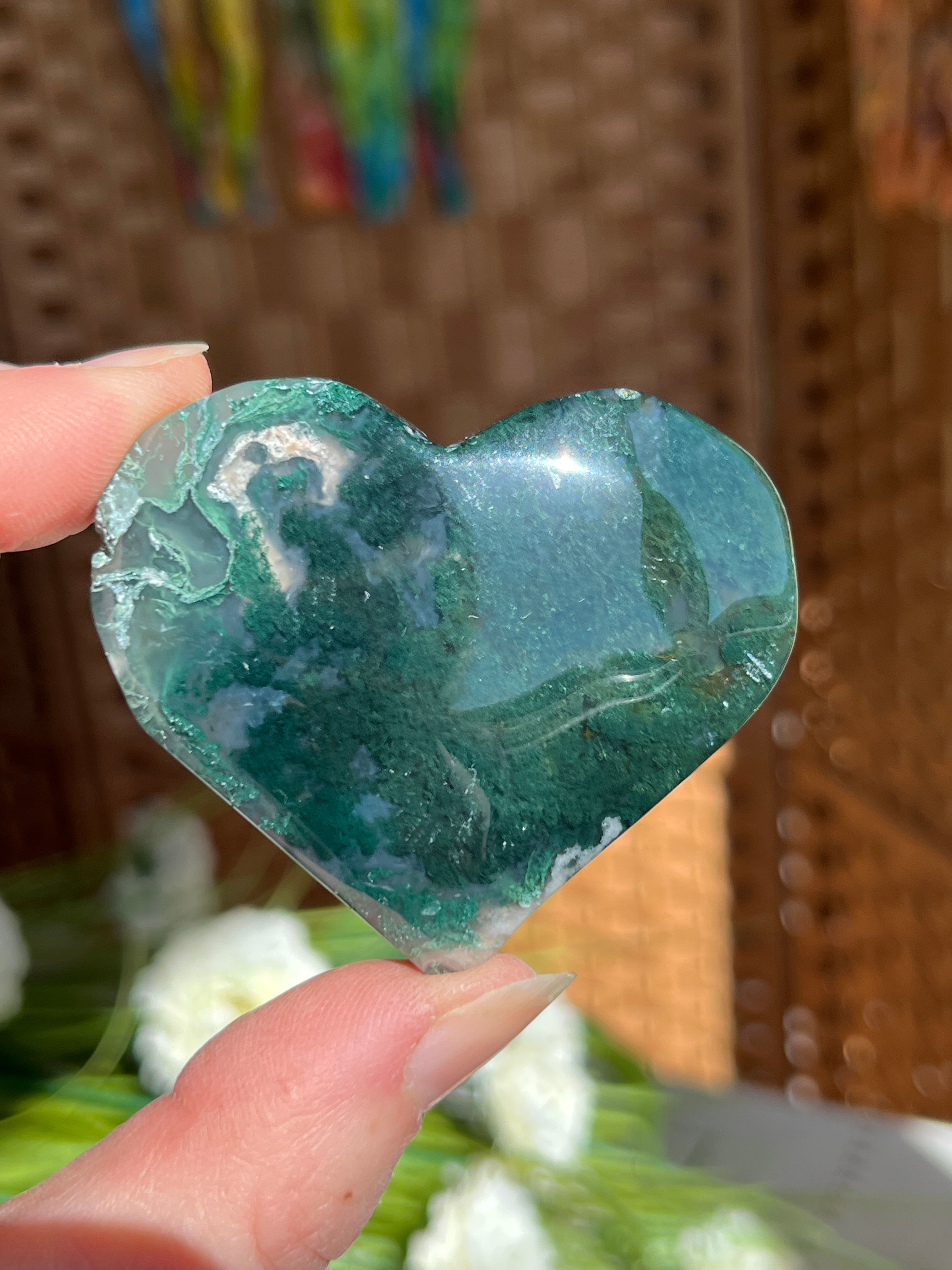 Moss Agate Heart