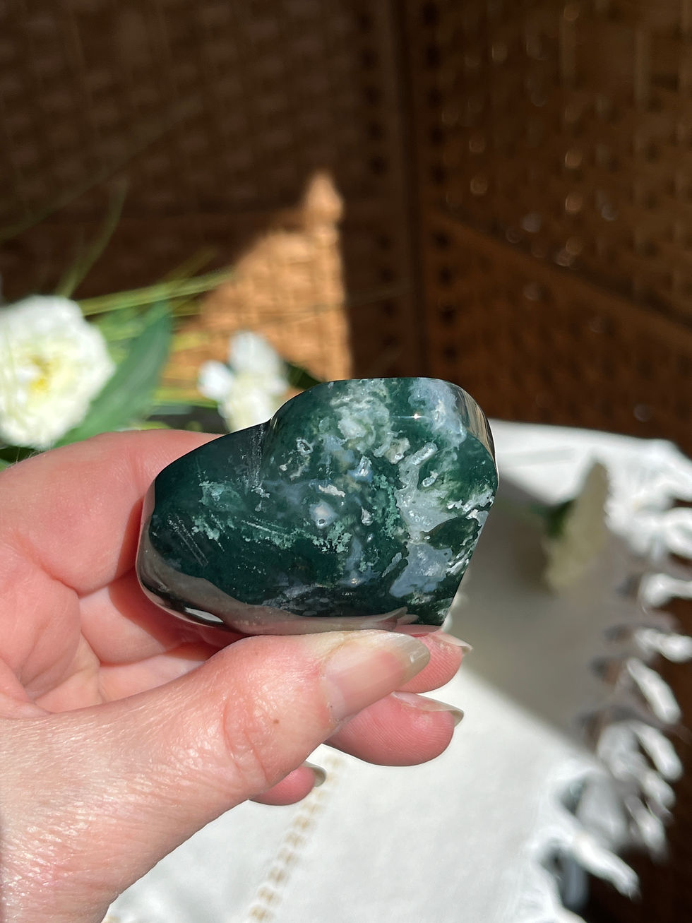 Moss Agate Heart