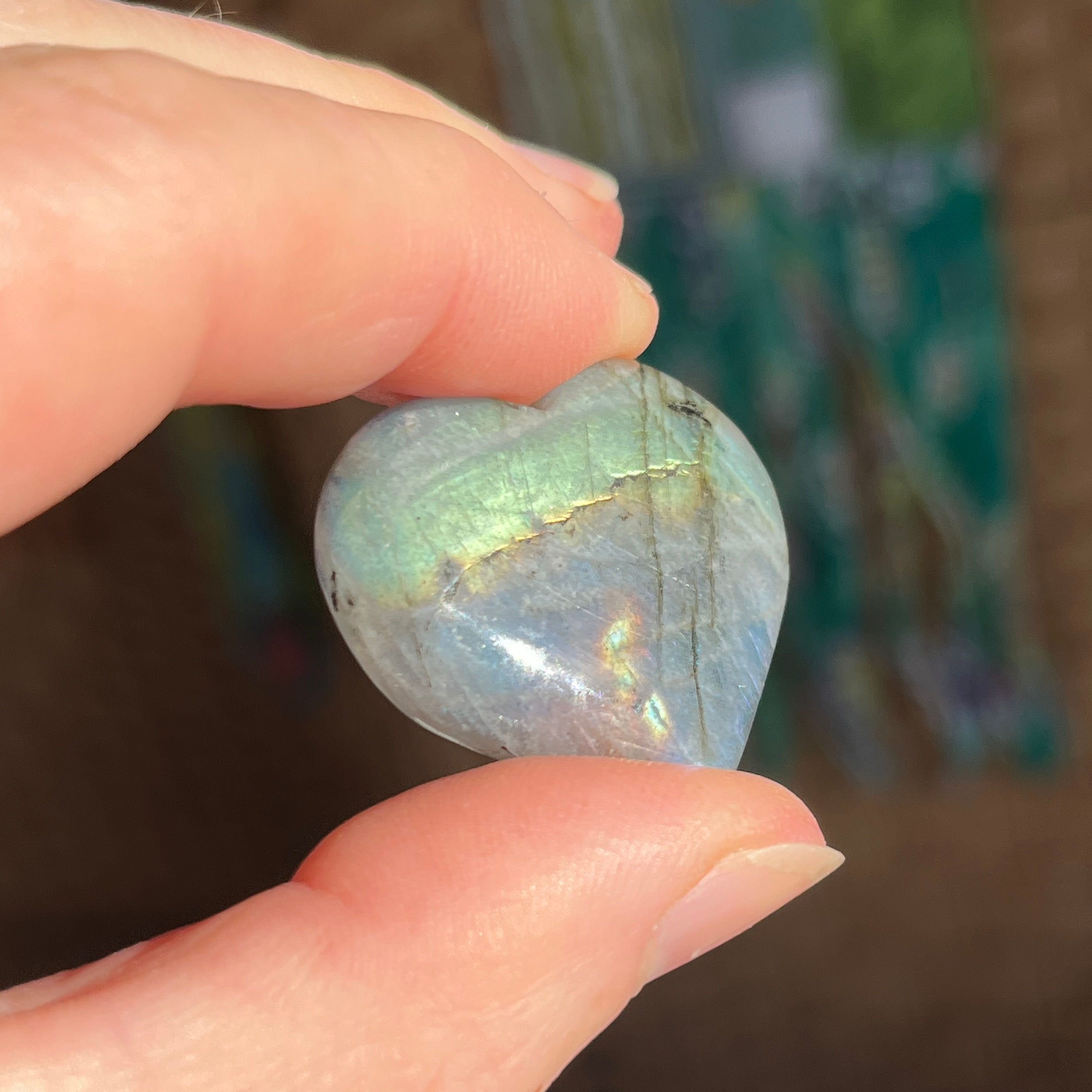 Labradorite Heart