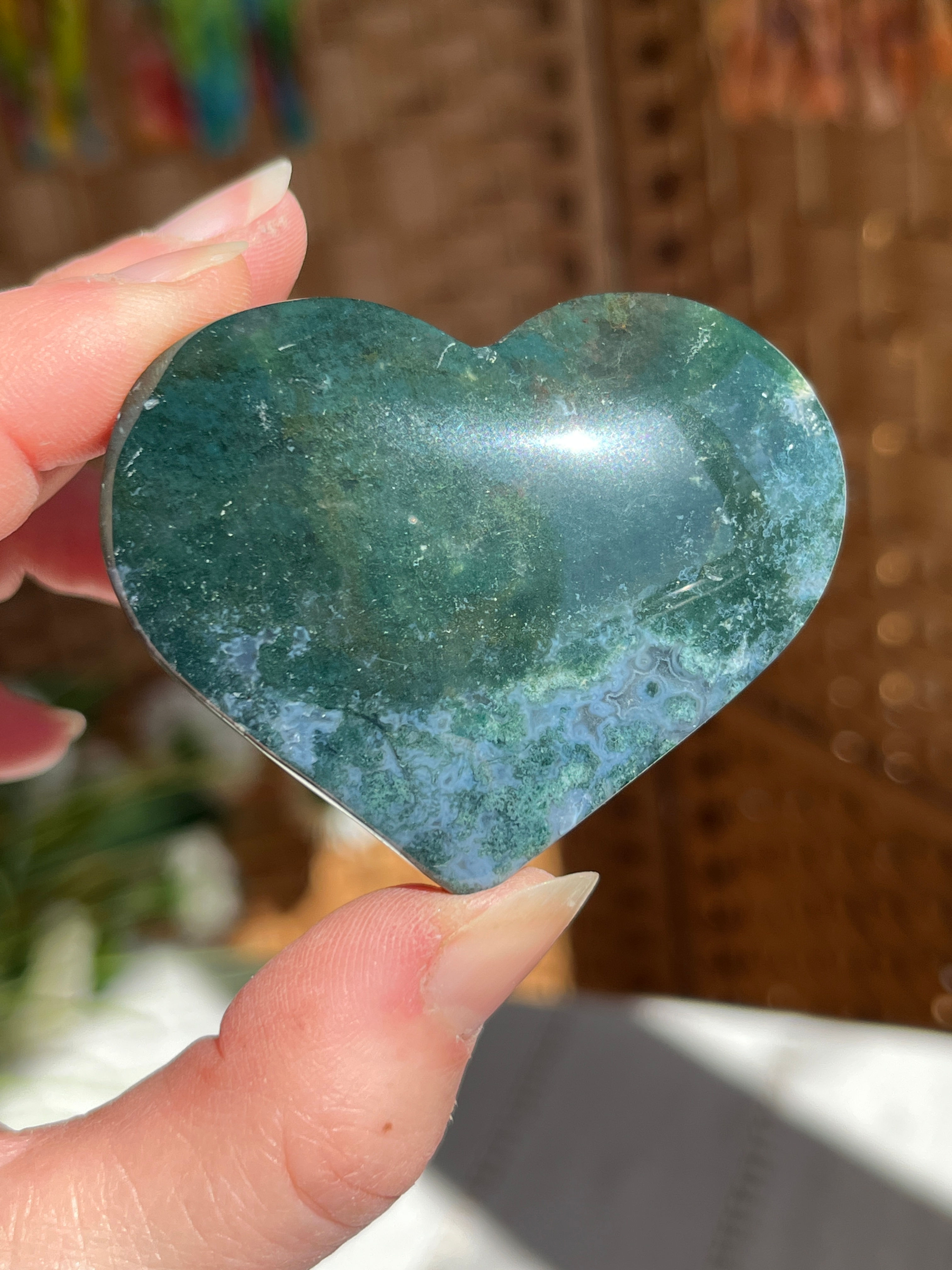 Moss Agate Heart