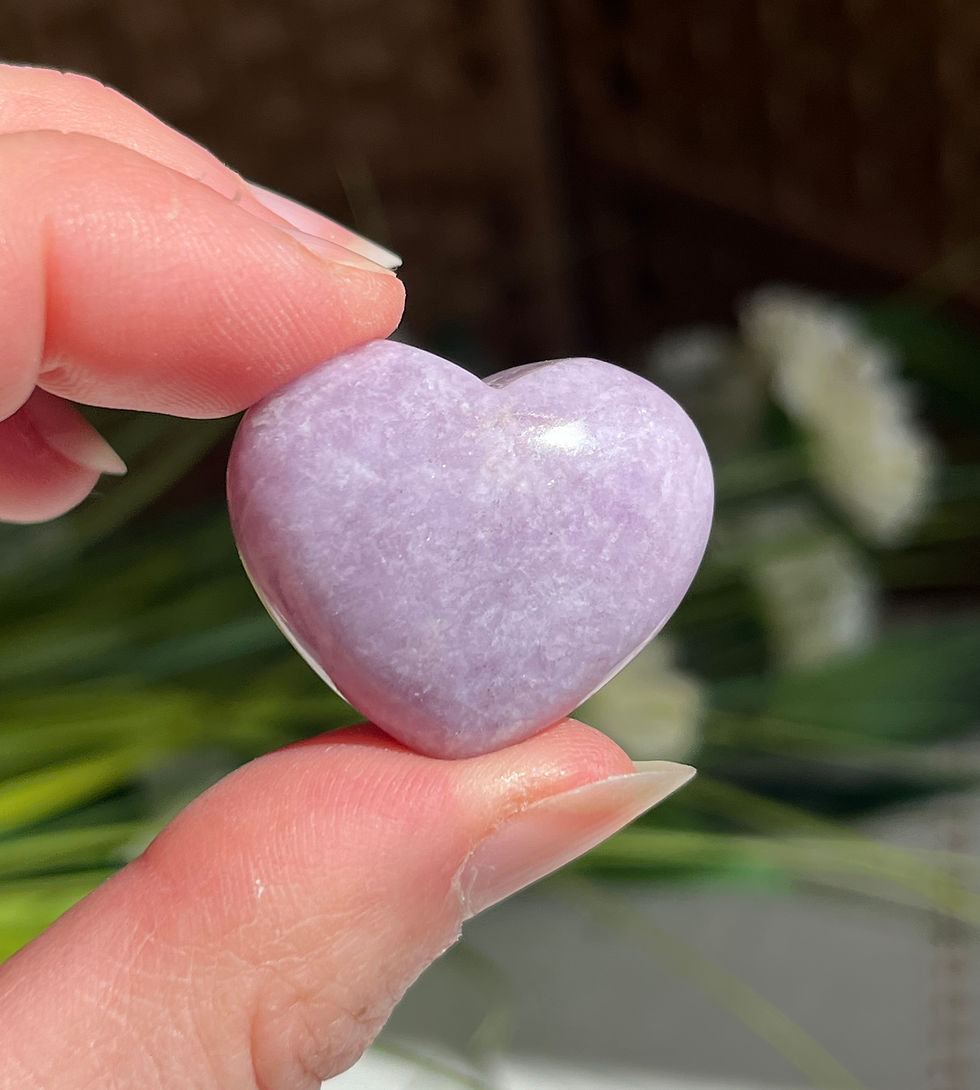Lepidolite crystal heart