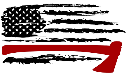 American Flag with Firefighter Axe - First Response Custom Cleaning, Newport News, York County Va, Poquoson, Smithfield