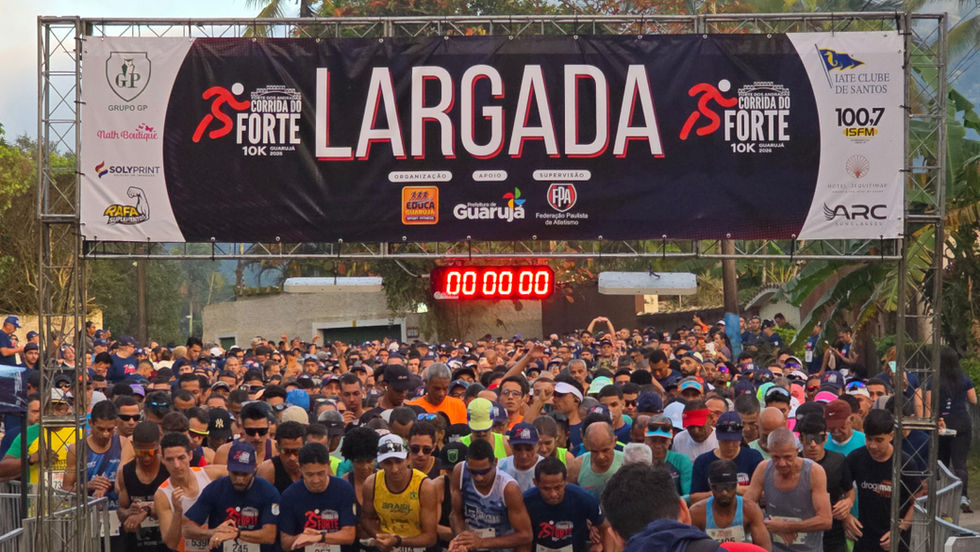 Guarujá recebeu 1.500 atletas na Nova Corrida do Forte no último domingo (26)