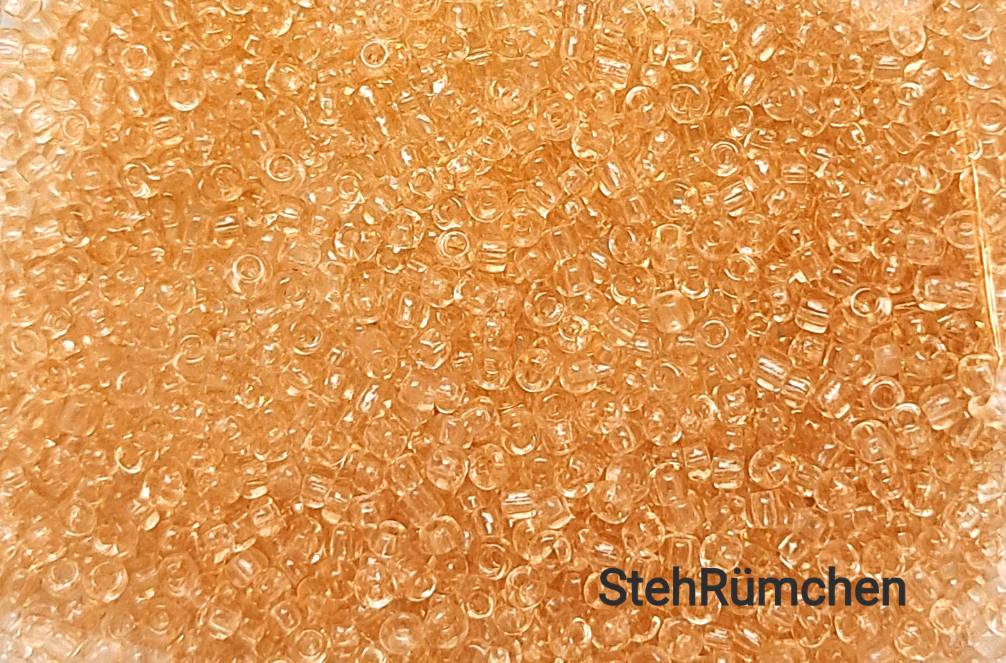 Rocaille Glasperlen Transparent Peach Pink 2mm 20g, zartes Pfirsich-Rosa Seed Beads