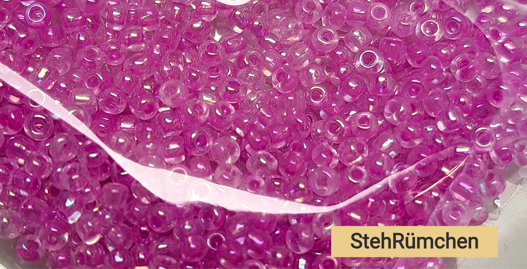 Rocaille Glasperlen Shimmering Pink 2mm 20g, schimmerndes Pink Seed Beads, hochwertige Glasperlen