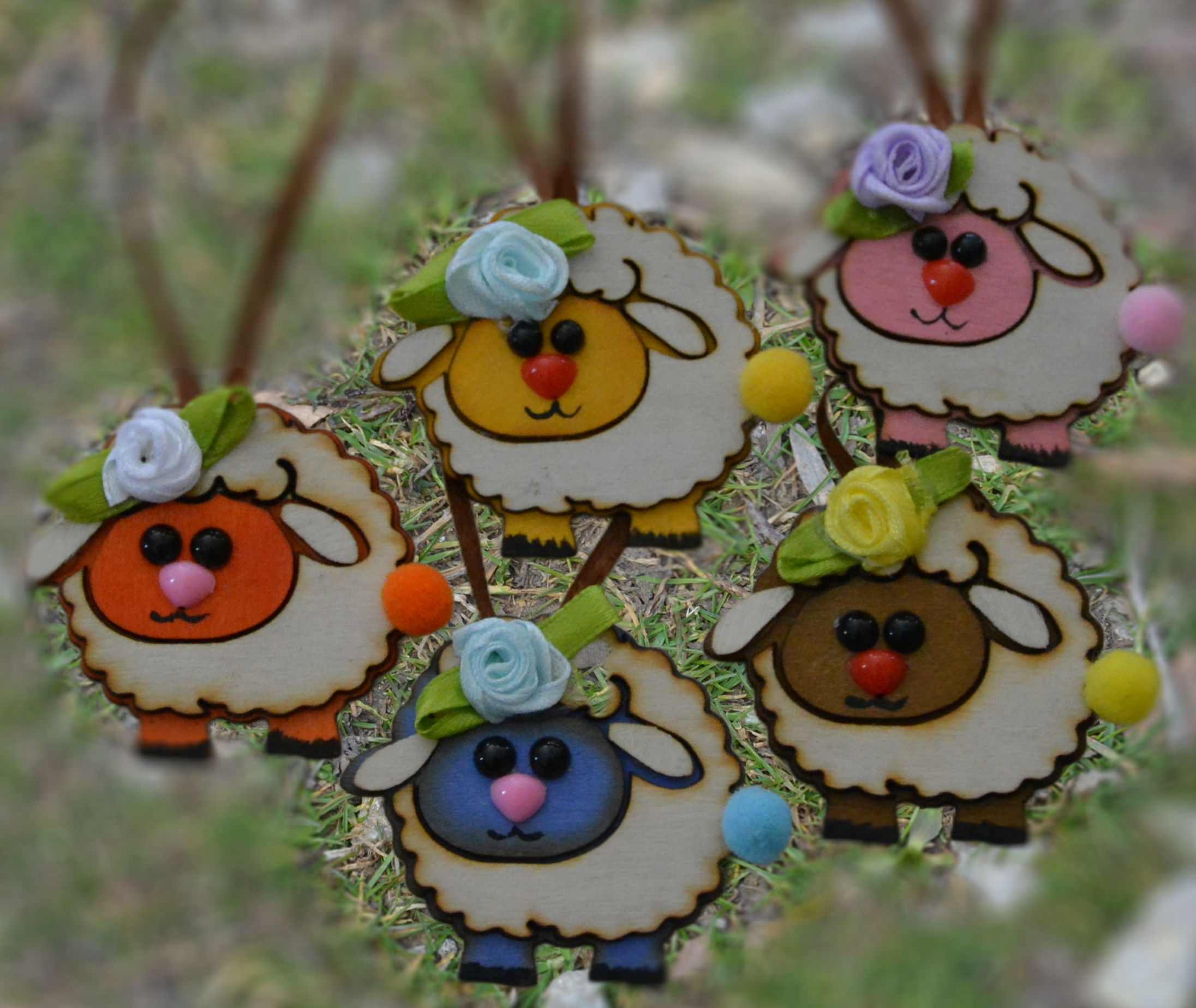 Schafherde für den Osterbaum