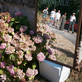 Panneau de bienvenue miroir