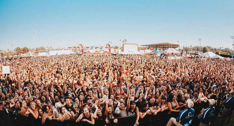 large crowd watching show