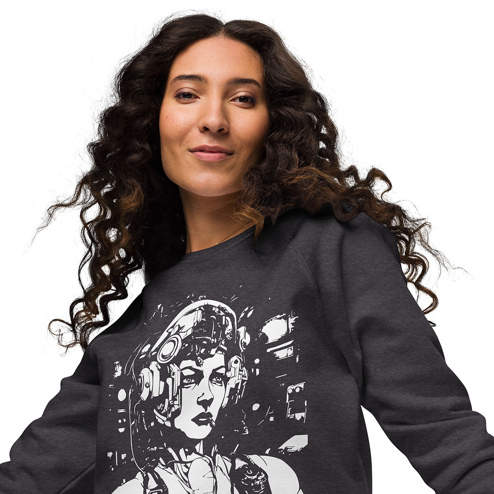 Miniatura: Unisex organic raglan sweatshirt