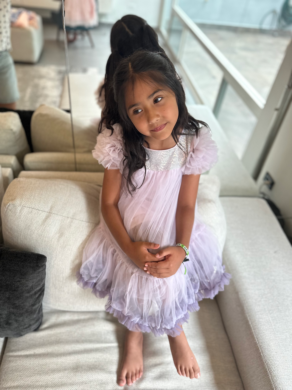 Miniatura: Vestido tul sequin morado 