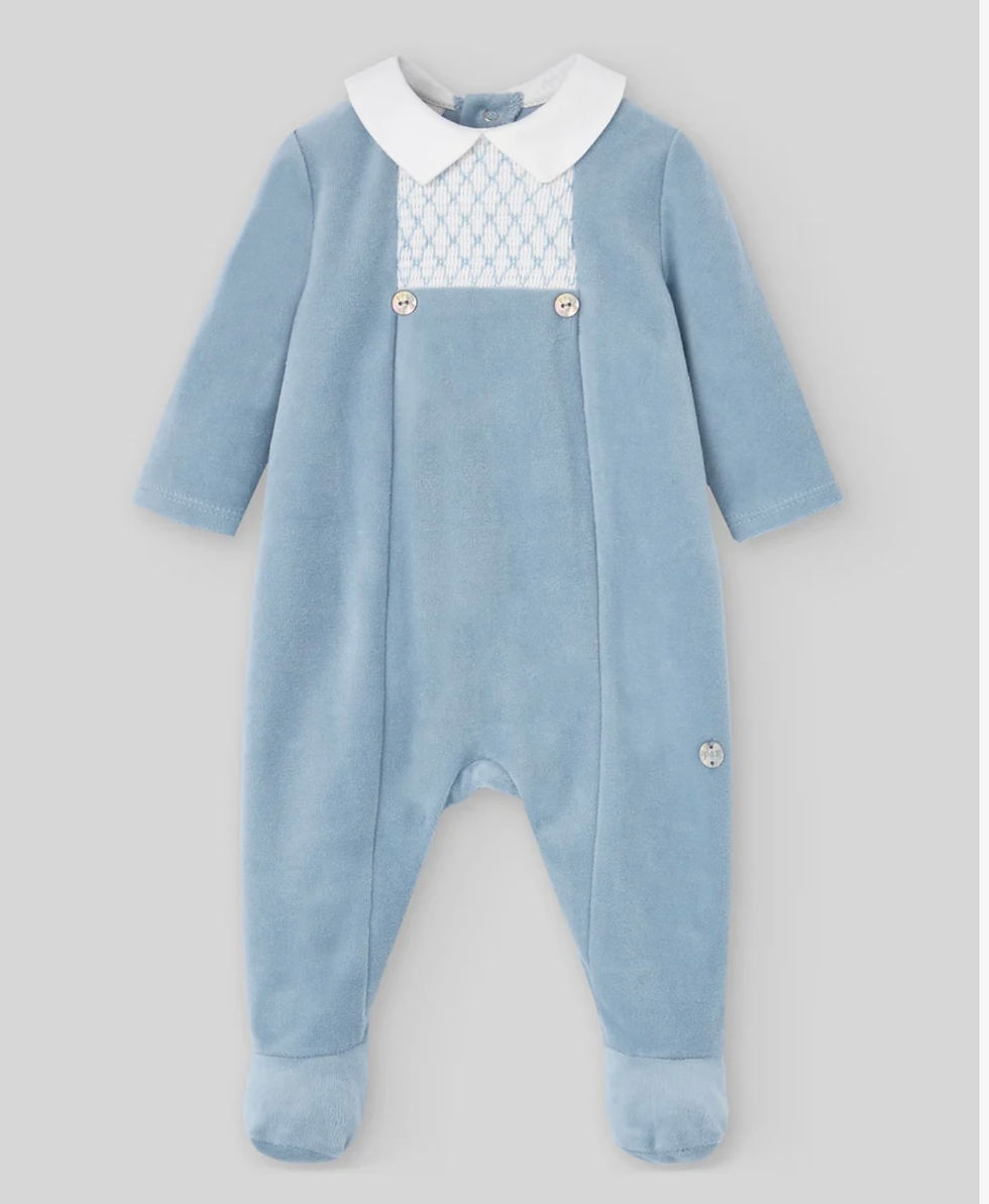 Pelele niño tundosado con cuello y nido de abeja