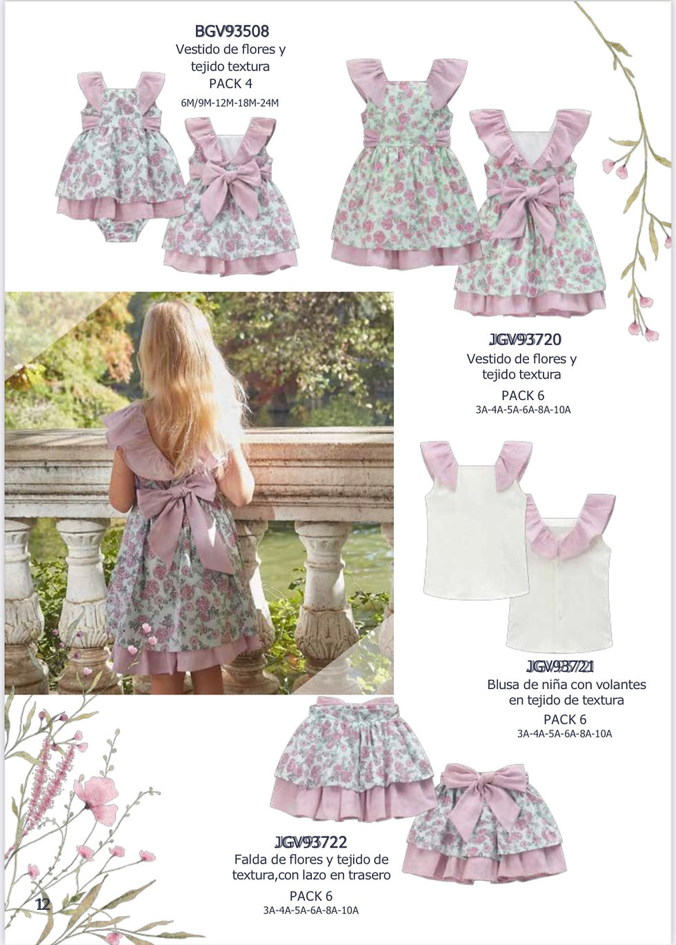 Miniatura: Conjunto de niña falda y blusa Blossom