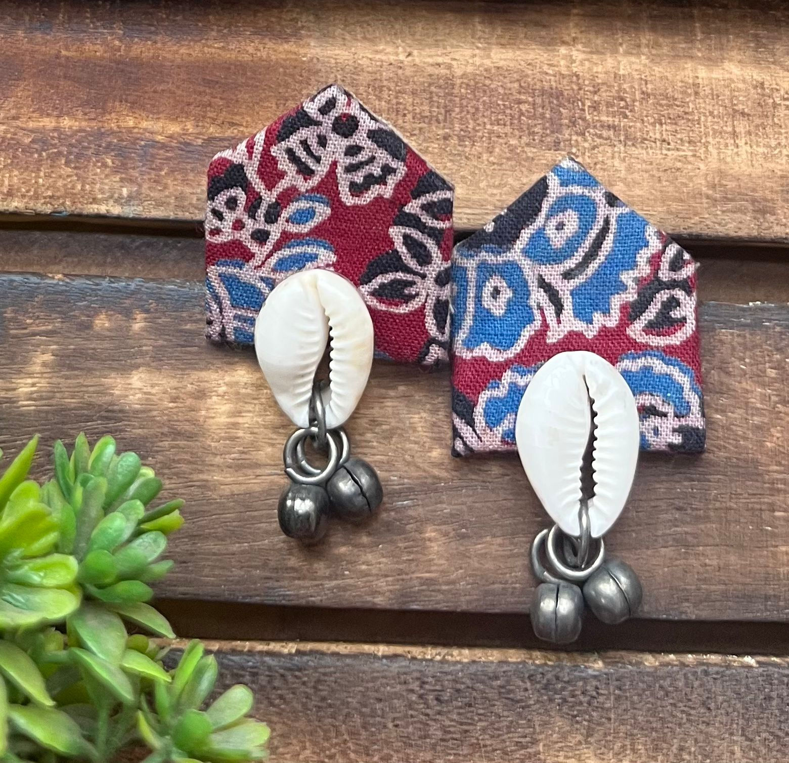 Stud - Maroon in Ajrakh