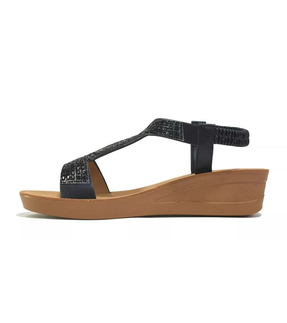 Thumbnail: Ladies Beautiful Black Stretchable Back  Strap Sandals