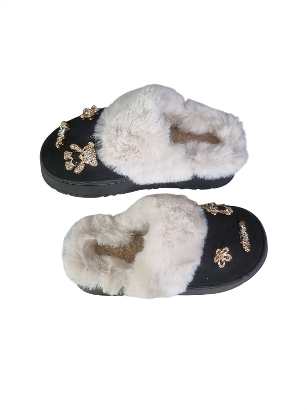 Thumbnail: Super Comfy Black Fur Slippers