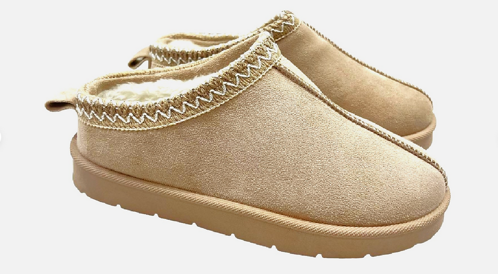 Thumbnail: Women's Beige Cosy Comfy with fur Indoor Outdoor