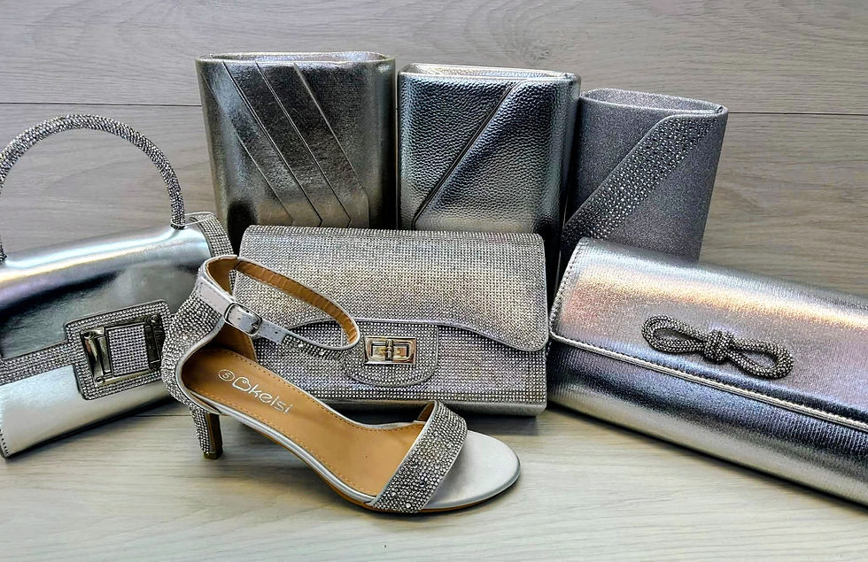 Thumbnail: Silver Glitter Ankle Strap Heel Party Wedding Diamante Going Out