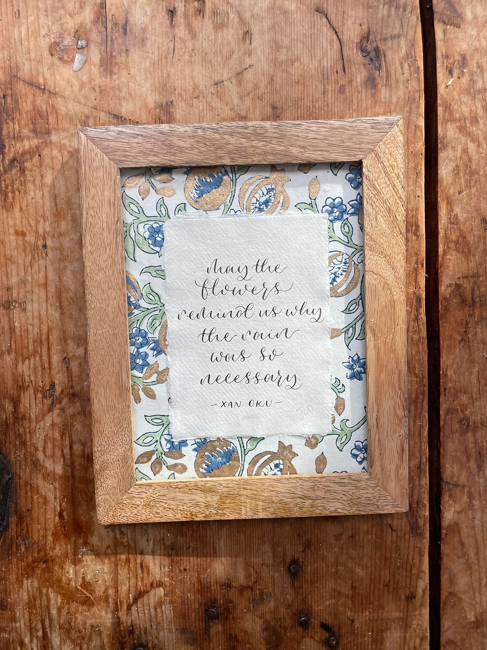 Thumbnail: "May the Flowers" by Xan Oku - Framed poem