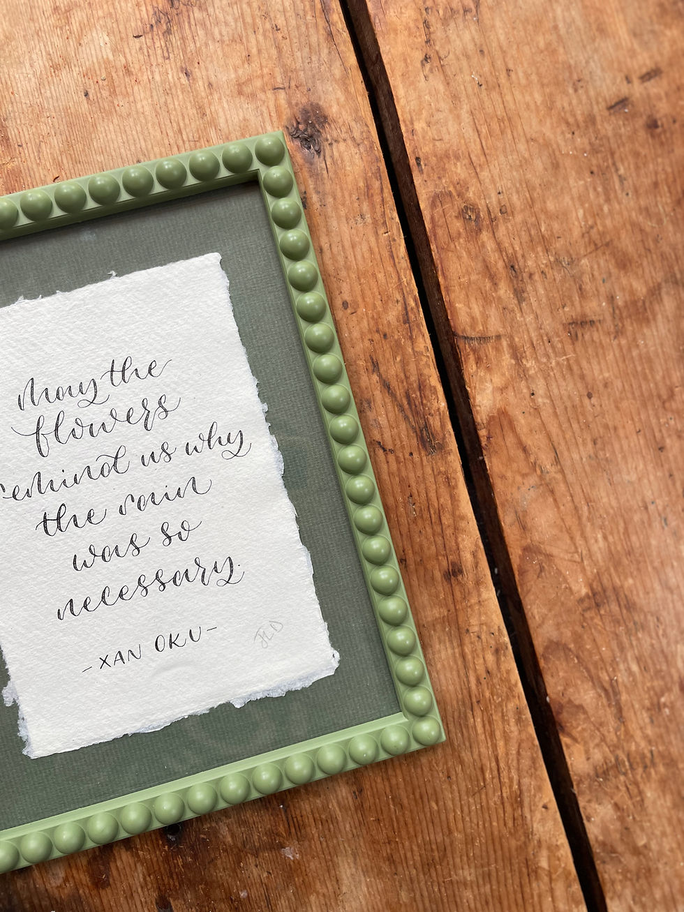 Thumbnail: "May the flowers remind us" by Xan Oku - Framed poem