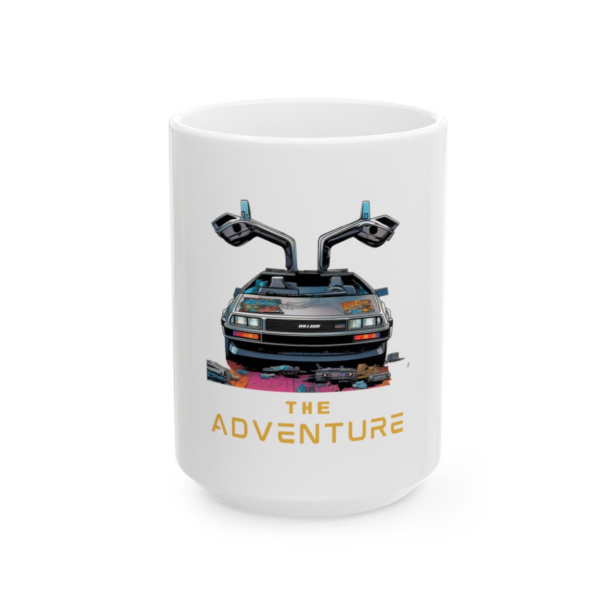 Vintage Car Lover: DeLorean Ceramic Mug in 11oz or 15oz Sizes