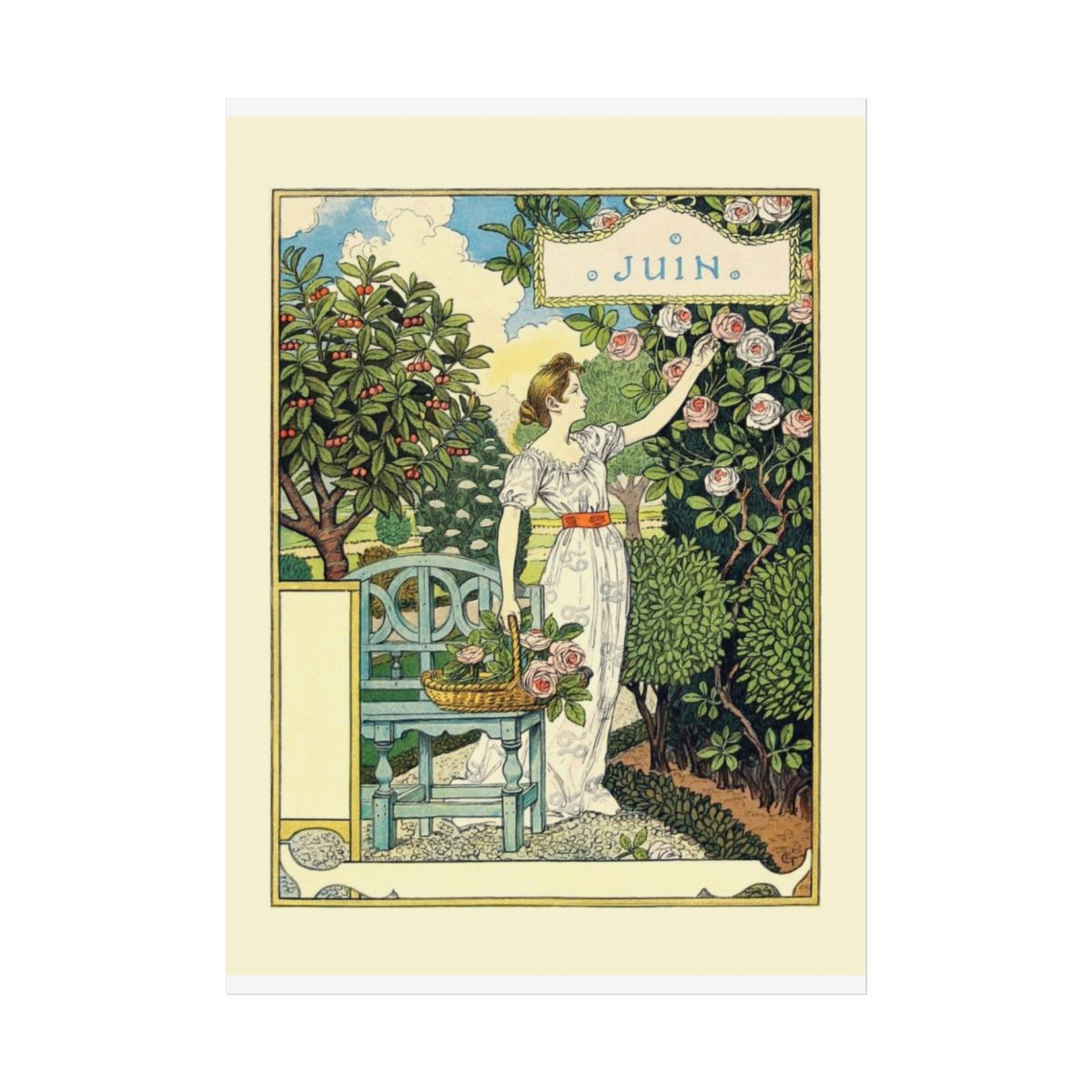 Vintage French Calendar Page Rolled Posters, Wall Art Prints, Home Decor